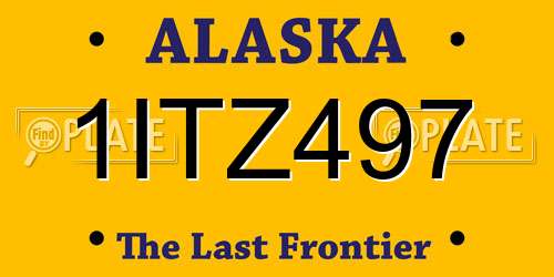 1ITZ497 Alaska License Plate