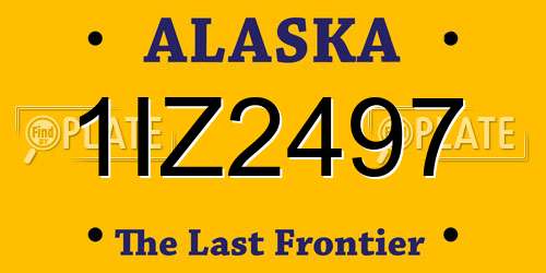 1IZ2497 Alaska License Plate