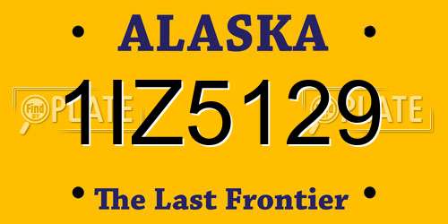 1IZ5129 Alaska License Plate