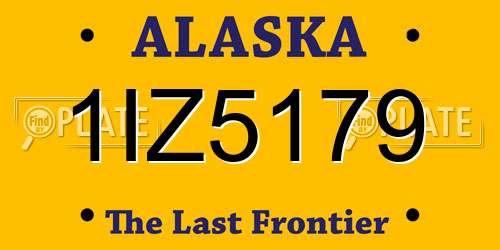 1IZ5179 Alaska License Plate