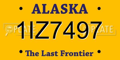 1IZ7497 Alaska License Plate