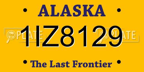 1IZ8129 Alaska License Plate