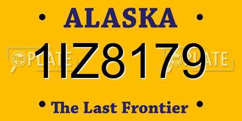 1IZ8179 Alaska License Plate