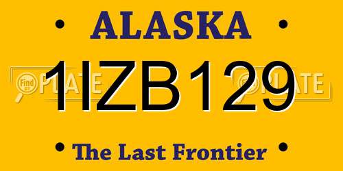 1IZB129 Alaska License Plate