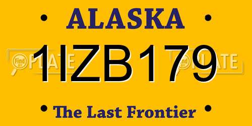 1IZB179 Alaska License Plate