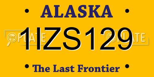 1IZS129 Alaska License Plate