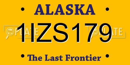 1IZS179 Alaska License Plate