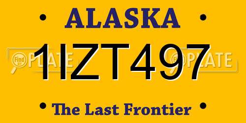 1IZT497 Alaska License Plate