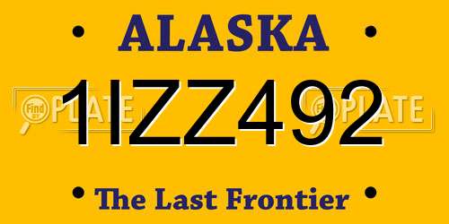 1IZZ492 Alaska License Plate