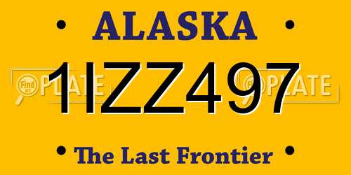 1IZZ497 Alaska License Plate