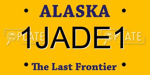 1JADE1 Alaska License Plate