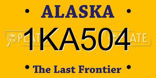 1KA504 Alaska License Plate