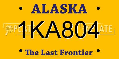 1KA804 Alaska License Plate