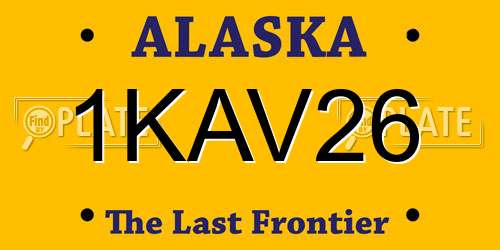 1KAV26 Alaska License Plate