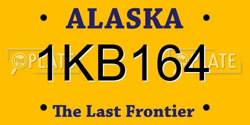 1KB164 Alaska License Plate