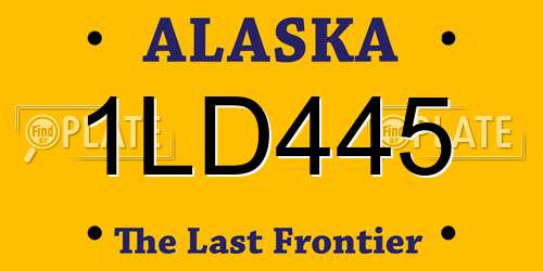 1LD445 Alaska License Plate