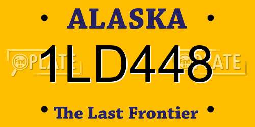 1LD448 Alaska License Plate
