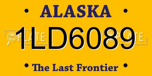 1LD6089 Alaska License Plate