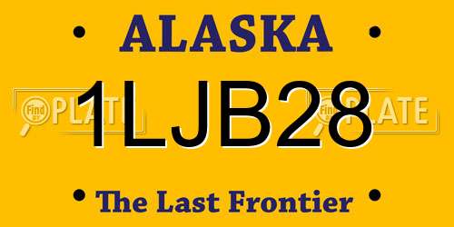 1LJB28 Alaska License Plate