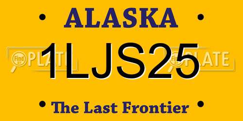 1LJS25 Alaska License Plate