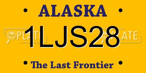 1LJS28 Alaska License Plate