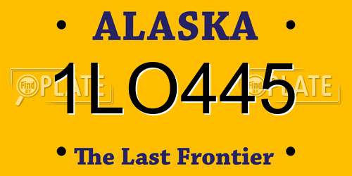 1LO445 Alaska License Plate