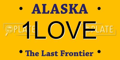 1LOVE Alaska License Plate