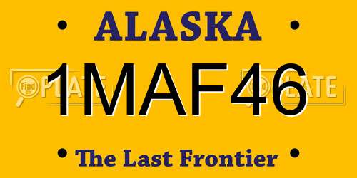 1MAF46 Alaska License Plate