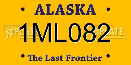 1ML082 Alaska License Plate
