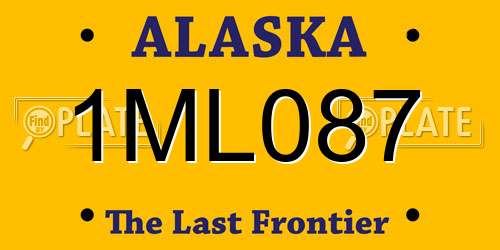 1ML087 Alaska License Plate