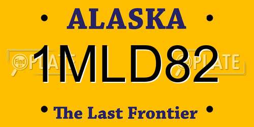 1MLD82 Alaska License Plate