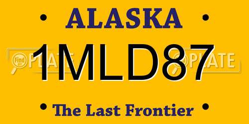 1MLD87 Alaska License Plate
