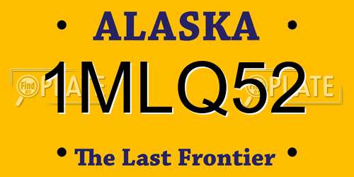 1MLQ52 Alaska License Plate