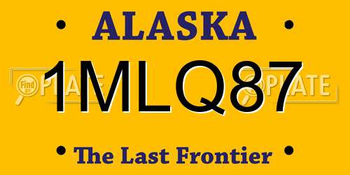 1MLQ87 Alaska License Plate