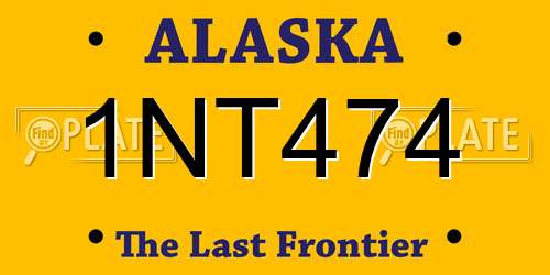 1NT474 Alaska License Plate