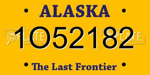1O52182 Alaska License Plate