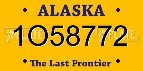 1O58772 Alaska License Plate