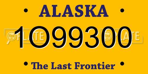 1O99300 Alaska License Plate
