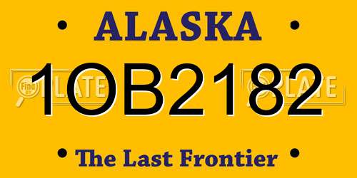 1OB2182 Alaska License Plate