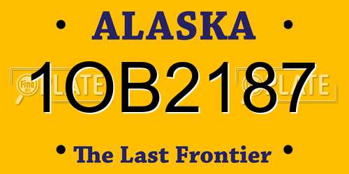 1OB2187 Alaska License Plate