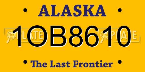 1OB8610 Alaska License Plate