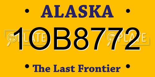 1OB8772 Alaska License Plate
