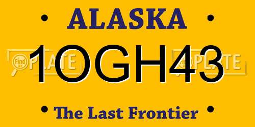 1OGH43 Alaska License Plate