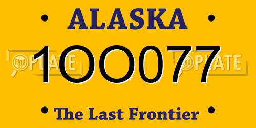 1OO077 Alaska License Plate