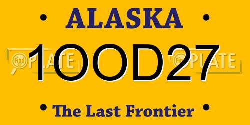 1OOD27 Alaska License Plate
