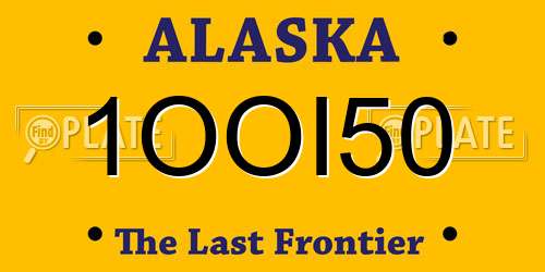 1OOI50 Alaska License Plate