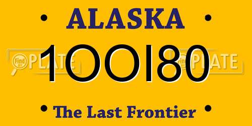 1OOI80 Alaska License Plate