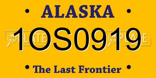 1OS0919 Alaska License Plate