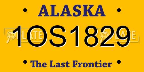 1OS1829 Alaska License Plate