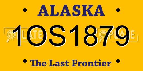 1OS1879 Alaska License Plate